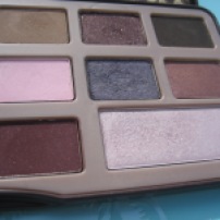 Too Faced Chocolate Bar Palette photographed in outdoor lighting (right half) © skinandcolors.com